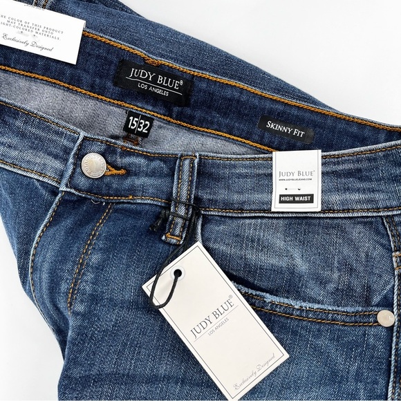 Judy Blue Skinny Fit High Waist Jeans Dark Wash 15/32 New Denim Hi Rise Stretch - Picture 3 of 9